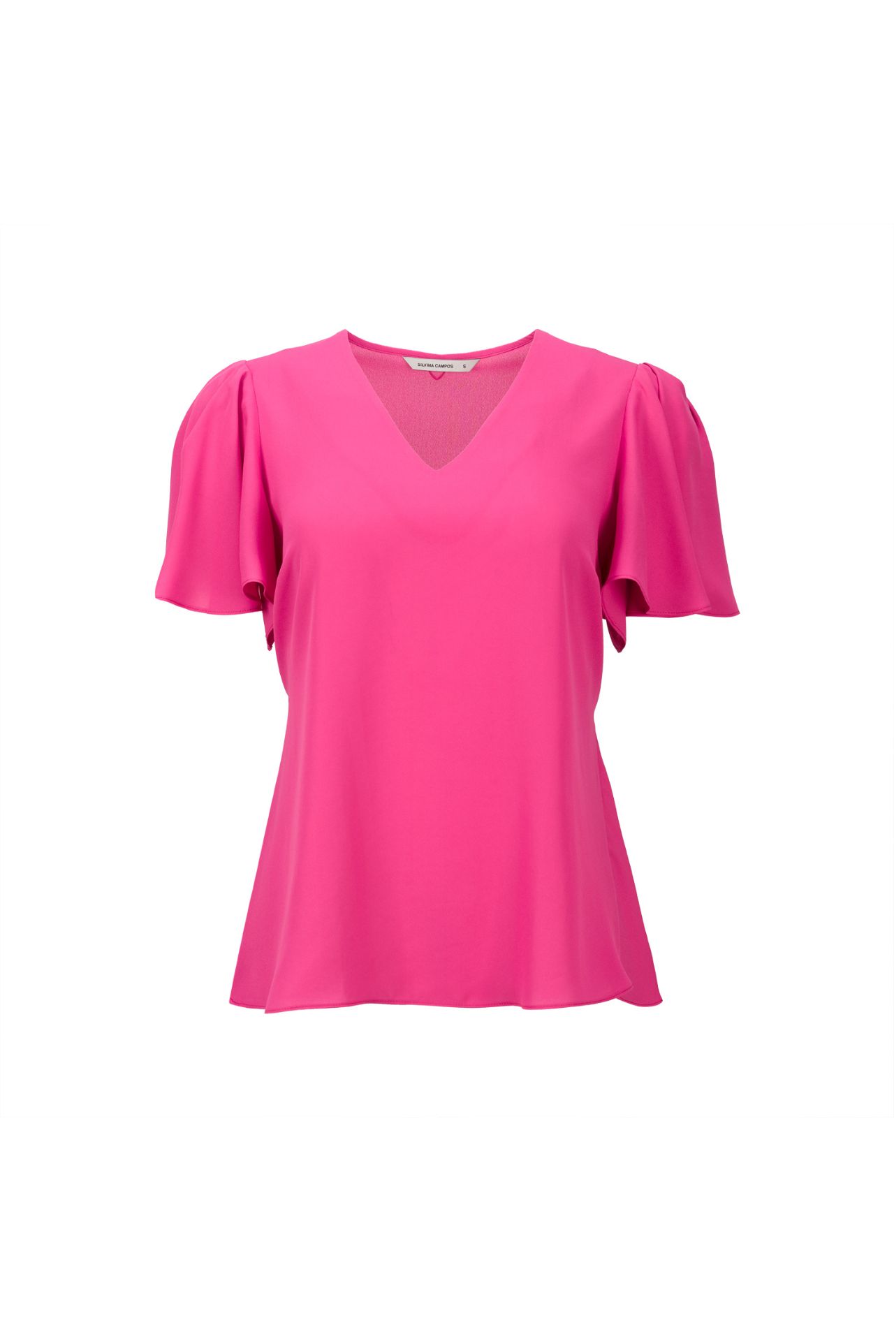 Asymmetric V-neck blouse