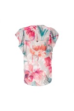Gathered blouse with lined buttons