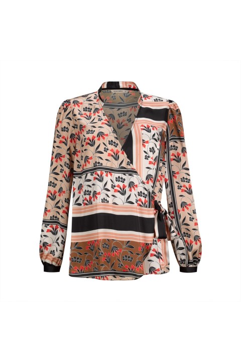Long sleeve crossover blouse