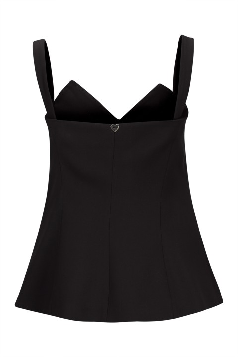 Corsetry-inspired top with removable straps