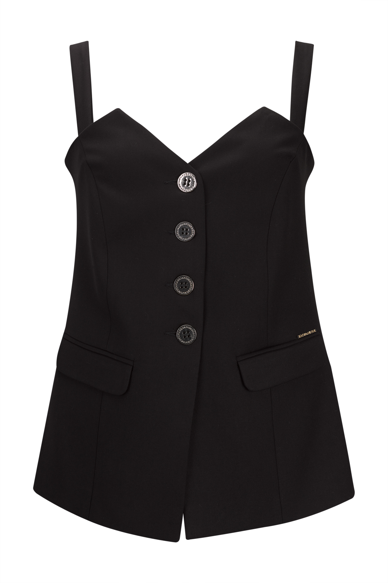 Corsetry-inspired top with removable straps
