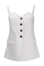 Corsetry-inspired top with removable straps
