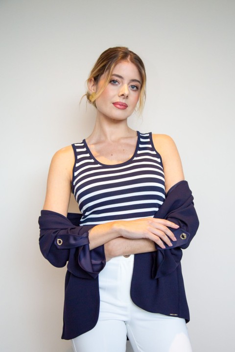 Sleeveless striped top
