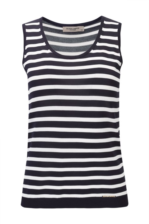 Top de riscas sem mangas