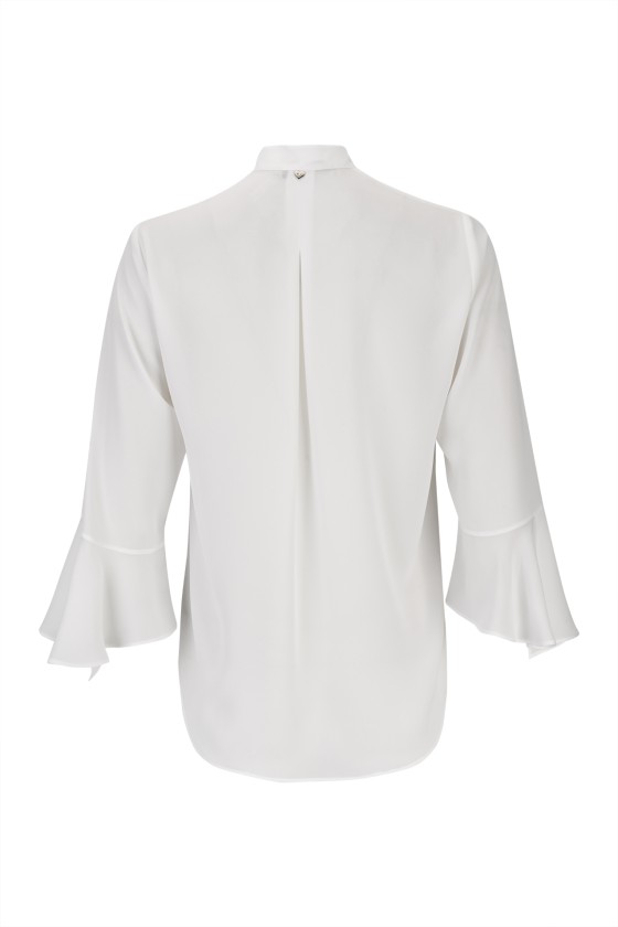 V-neck blouse with gathers