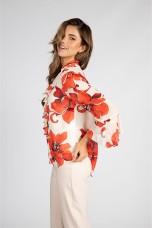 V-neck blouse with gathers