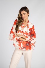 V-neck blouse with gathers