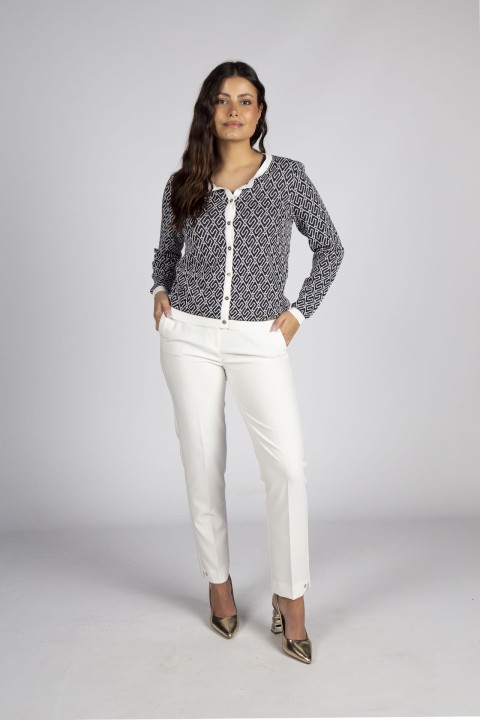 Chaqueta de punto con estampado geomtrico