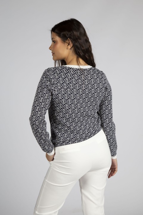 Chaqueta de punto con estampado geomtrico