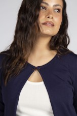 Knitted jacket with hook fastening