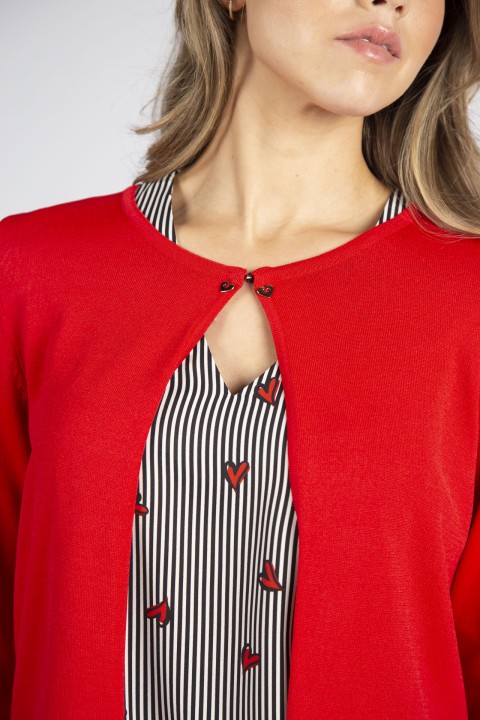 Chaqueta de punto con trabillas