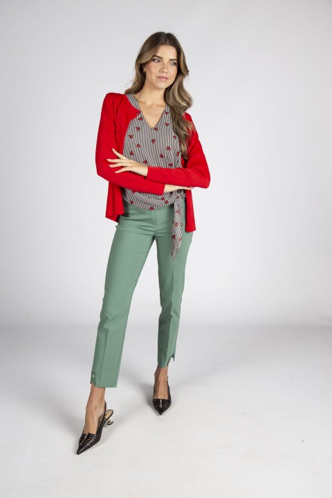 Chaqueta de punto con trabillas