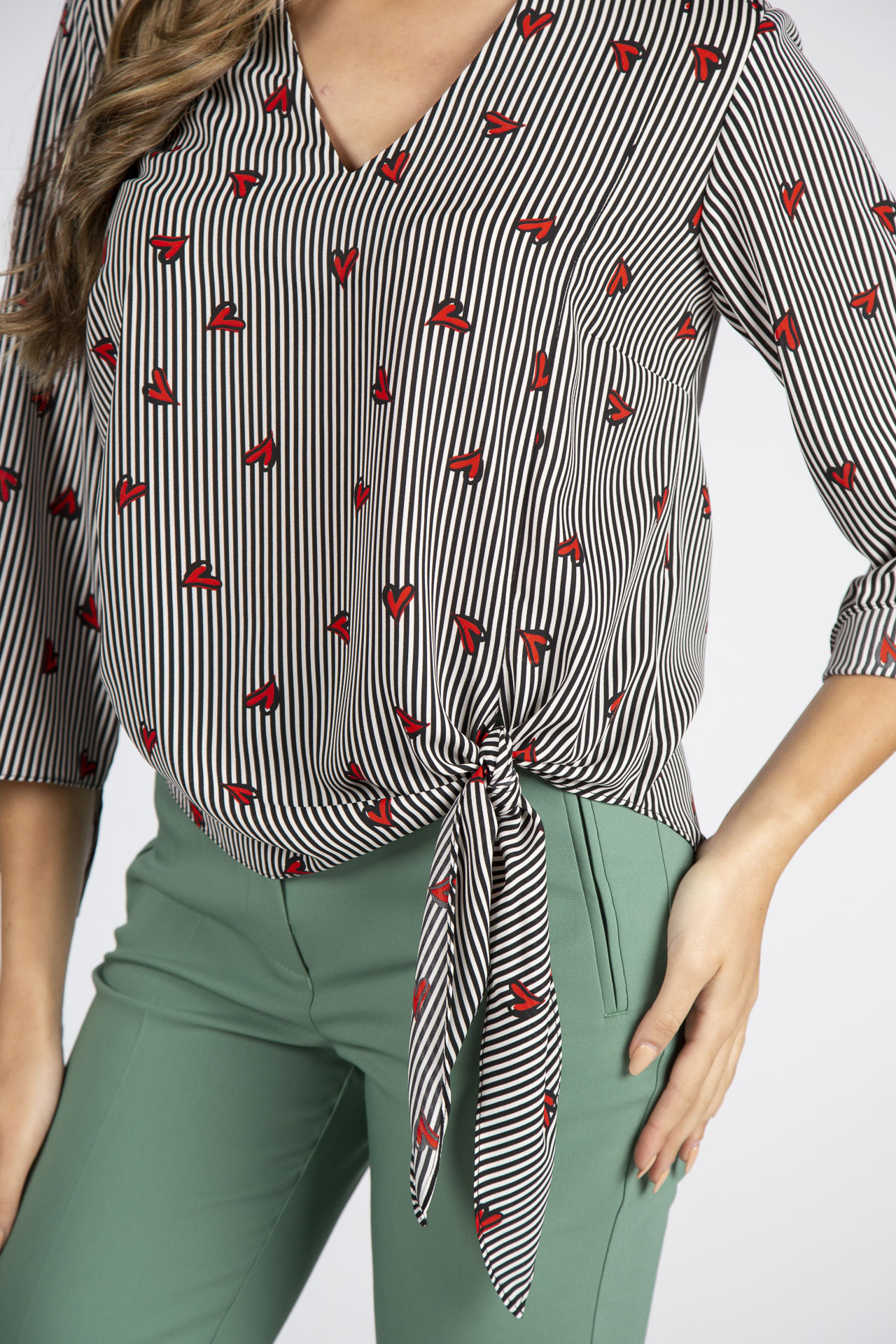 Túnica detalle de nudo estampada