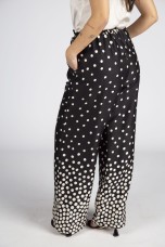 Polka dot wide trousers