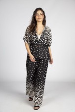 Polka dot wide trousers