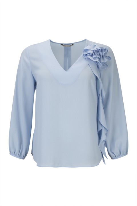 Tnica com flor tridimensional