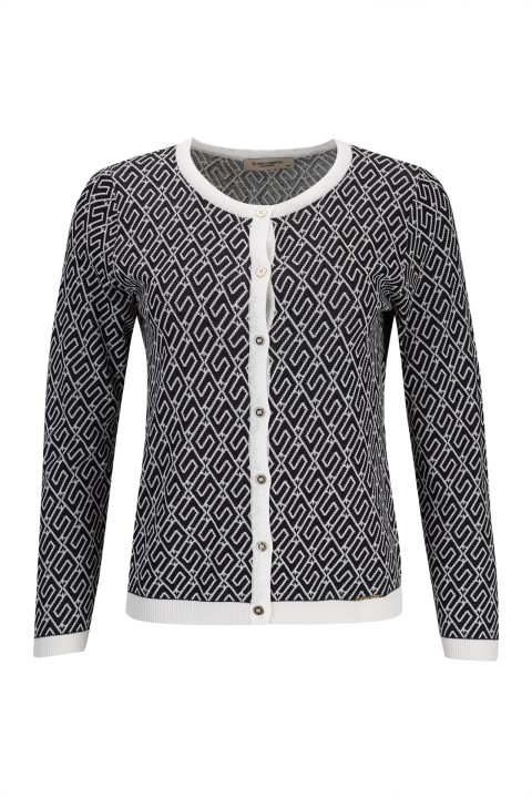 Chaqueta de punto con estampado geomtrico