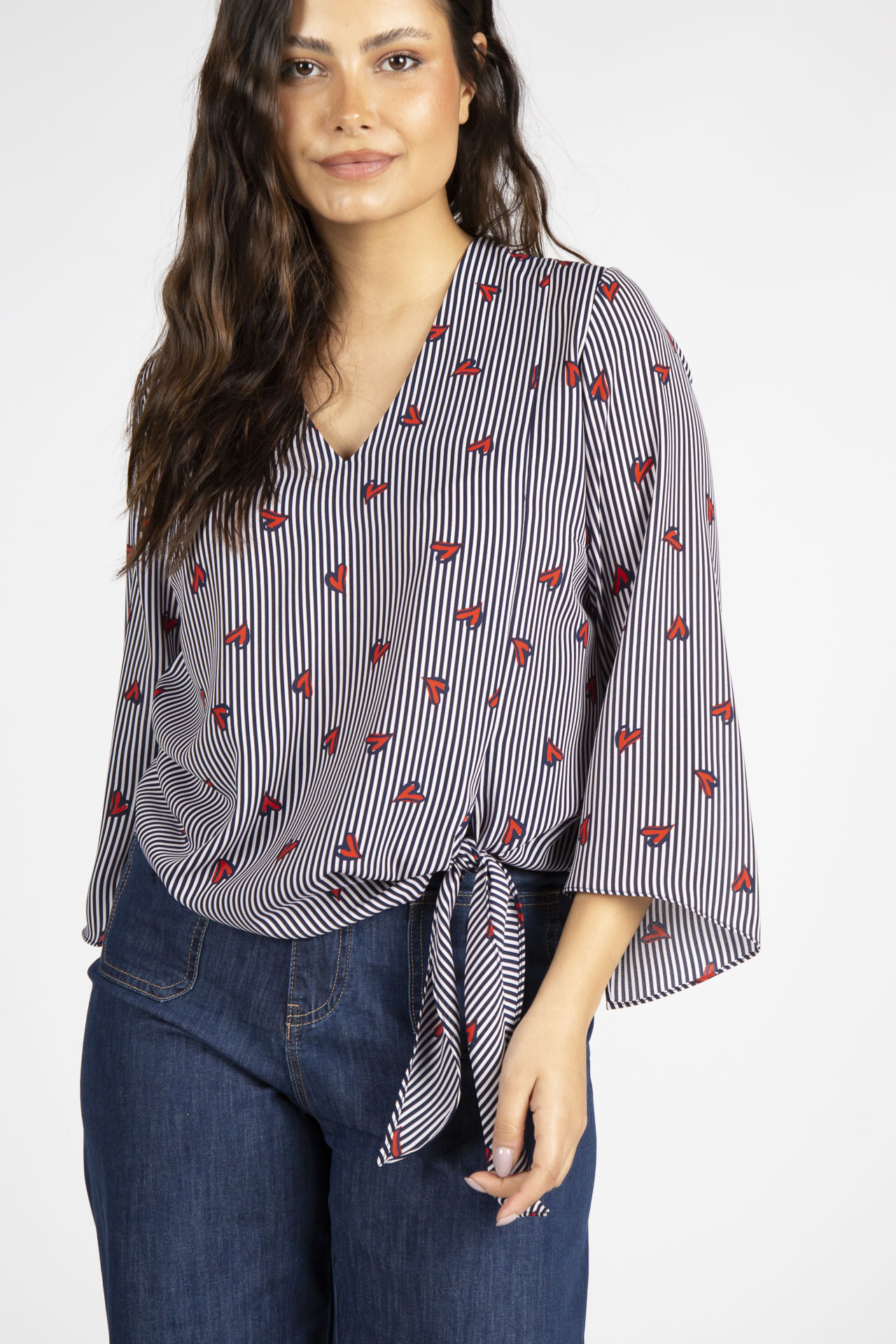 Túnica detalle de nudo estampada