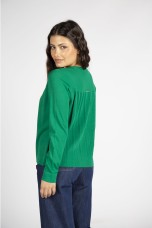 Knitted jacket with hook fastening