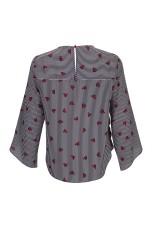 Allover print knot blouse