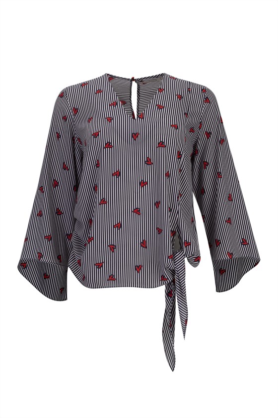Túnica detalle de nudo estampada