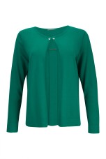 Knitted jacket with hook fastening