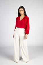 3D flower blouse