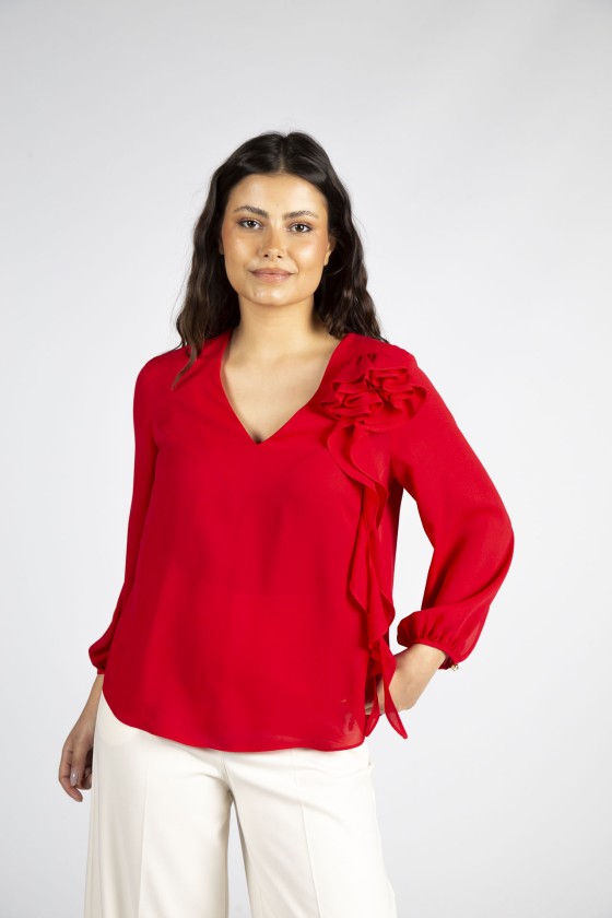 3D flower blouse