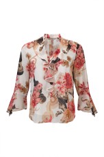 V-neck blouse with gathers