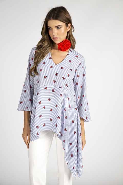 Tnica asimtrica corazones