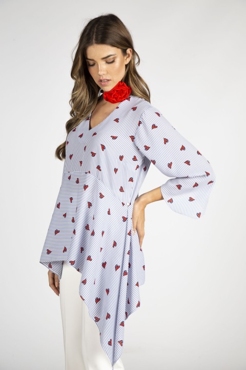 Tnica asimtrica corazones