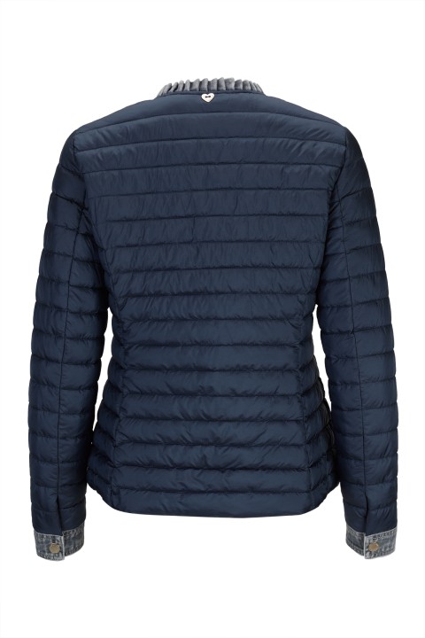 Parka acolchoada com detalhes em ganga