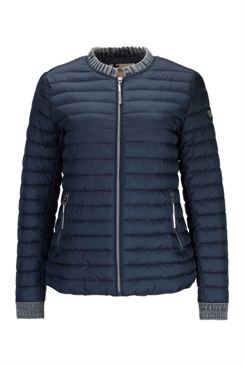 Parka acolchoada com detalhes em ganga