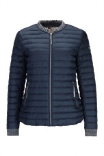 Quilted parka with denim details