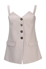 Corsetry-inspired top with removable straps