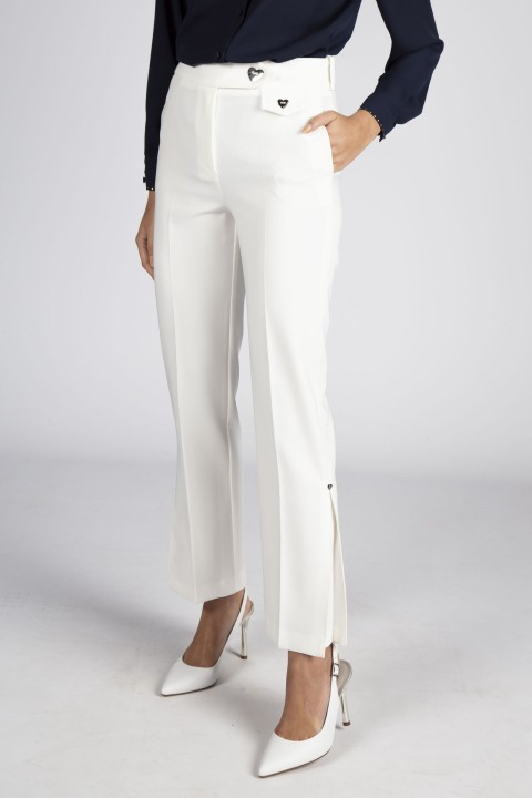 Split-detail flared trousers