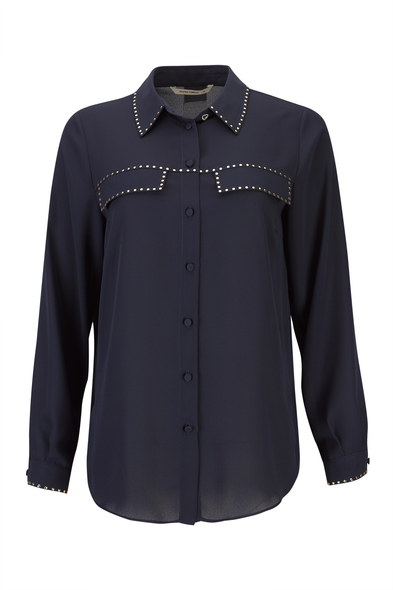 Blusa com tachas douradas