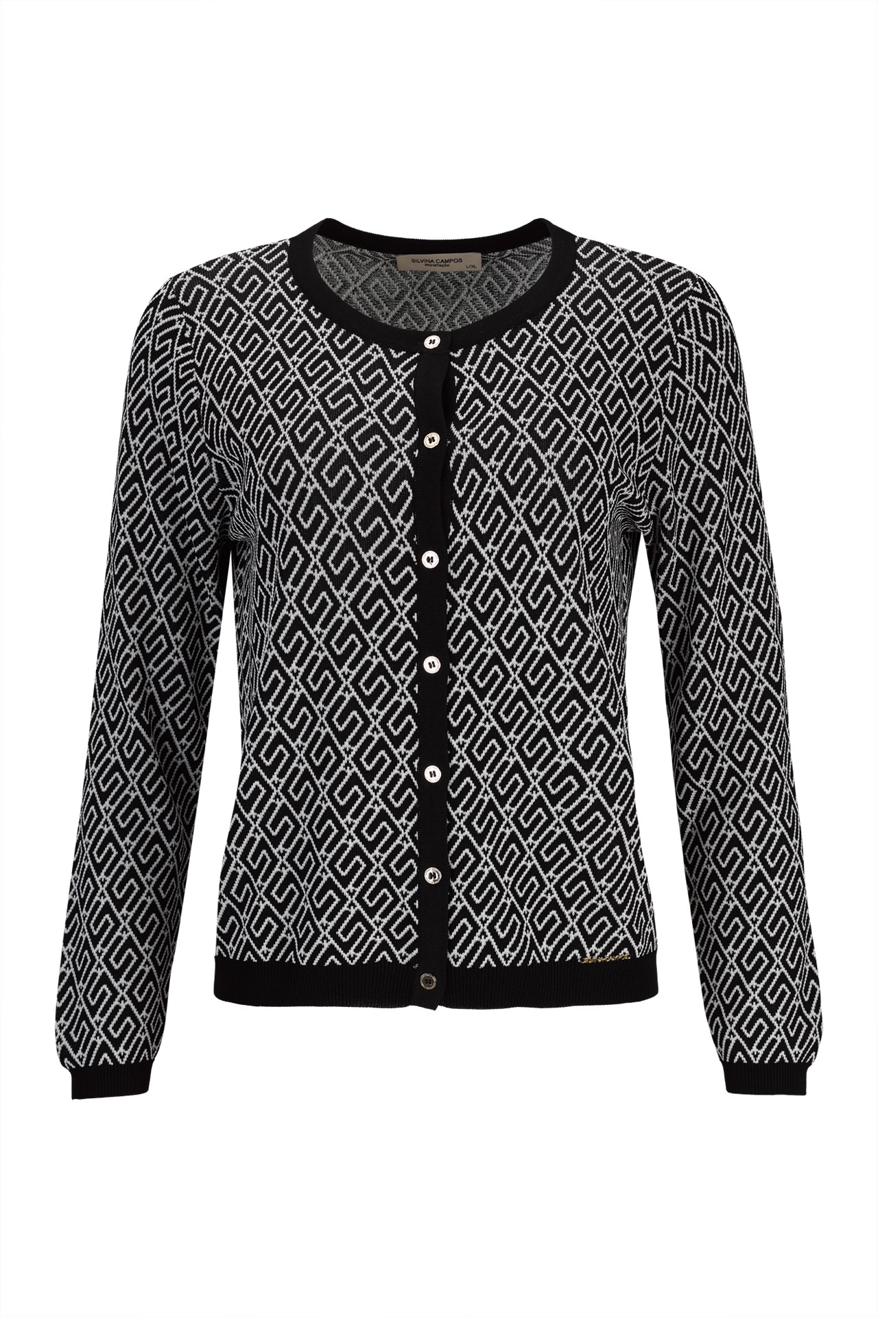 Chaqueta de punto con estampado geométrico