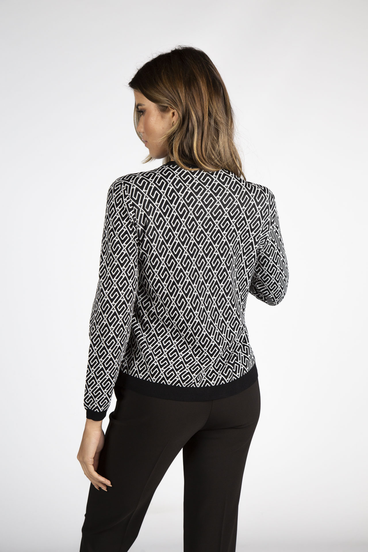 Chaqueta de punto con estampado geométrico