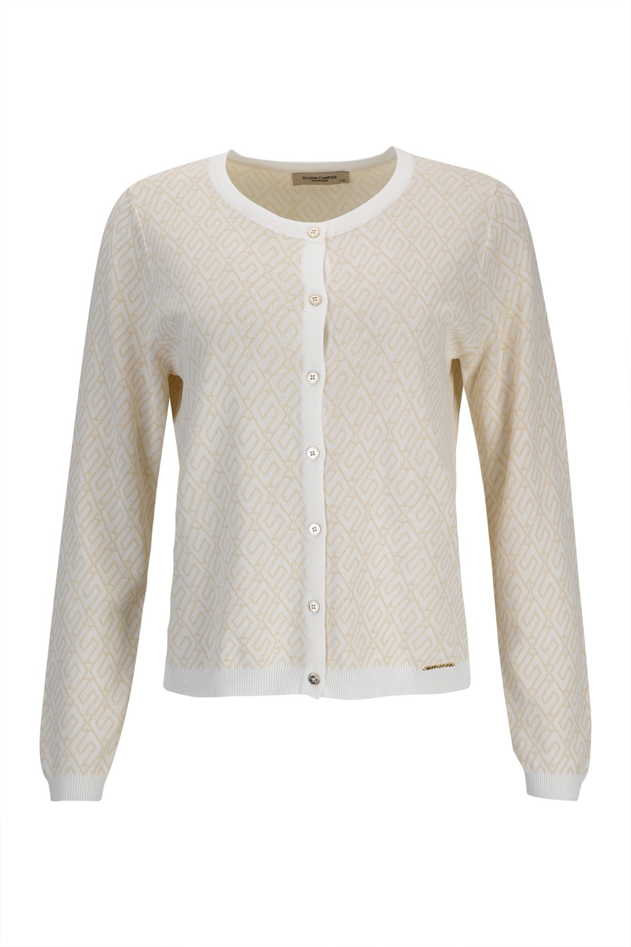 Chaqueta de punto con estampado geométrico