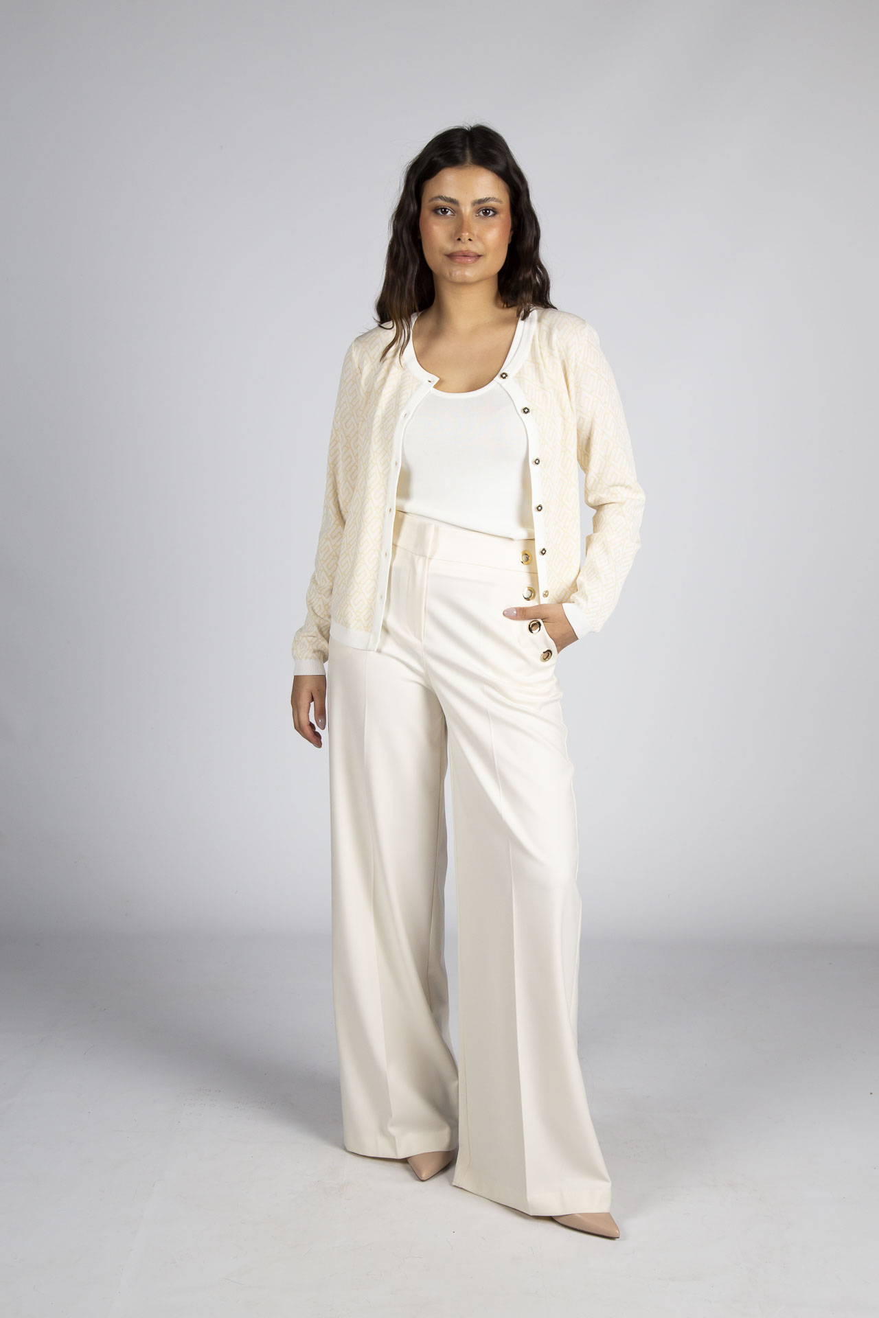 Chaqueta de punto con estampado geométrico