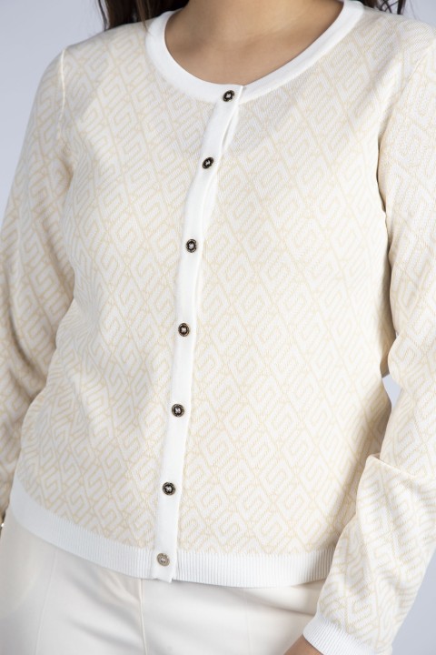 Chaqueta de punto con estampado geomtrico