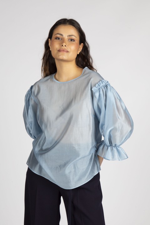 Organza effect blouse