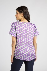 Polka dot shirt with side buttons