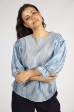 Organza effect blouse