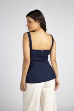 Corsetry-inspired top with removable straps