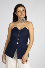 Corsetry-inspired top with removable straps