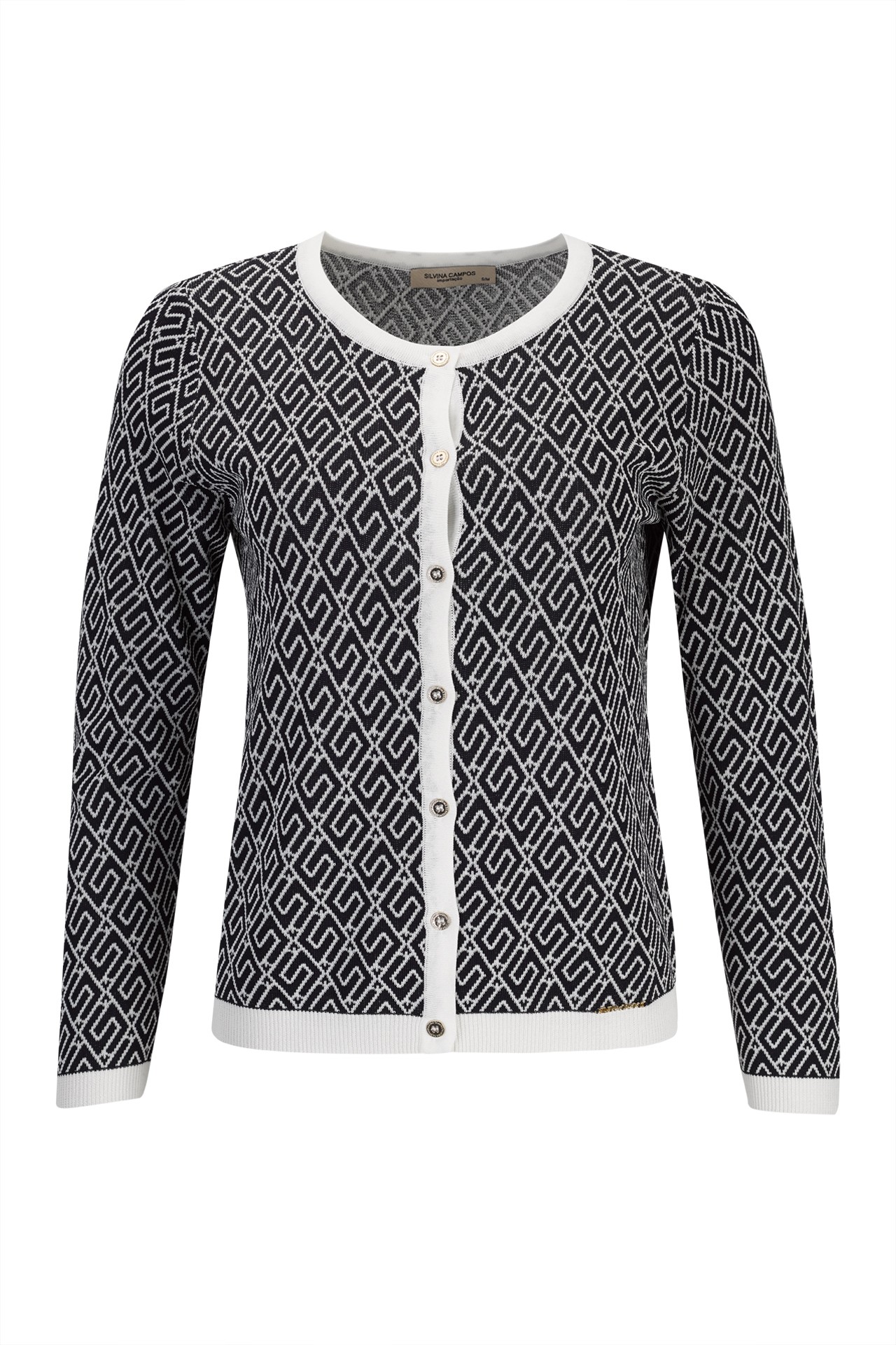 Chaqueta de punto con estampado geométrico