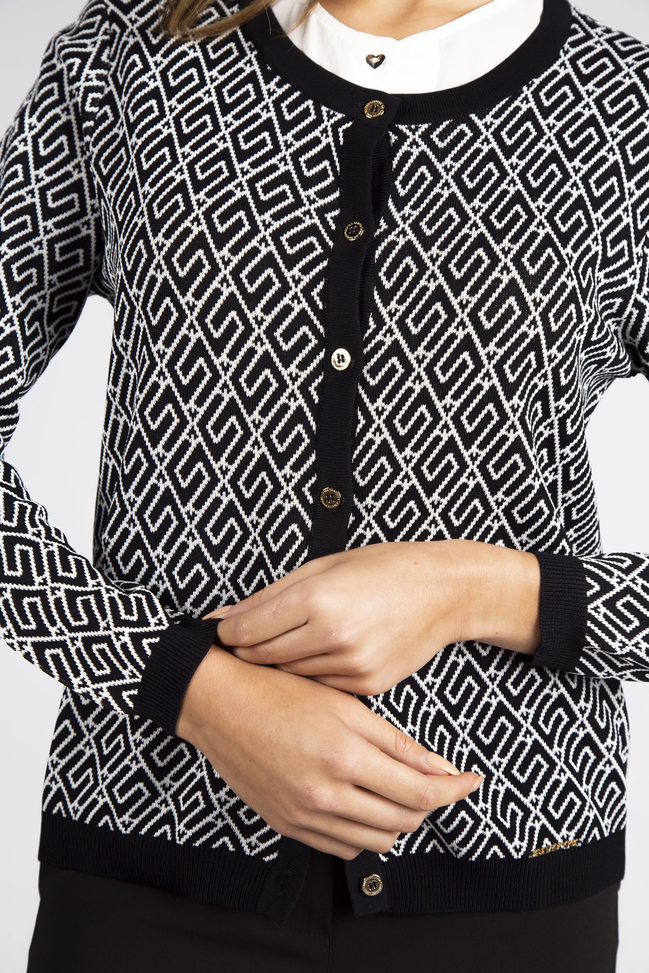 Chaqueta de punto con estampado geométrico