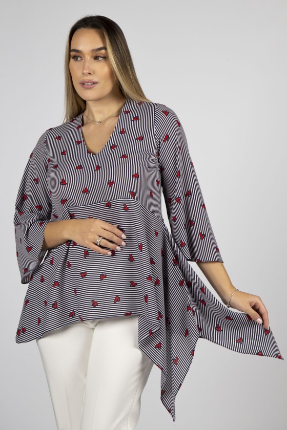 Tnica asimtrica corazones